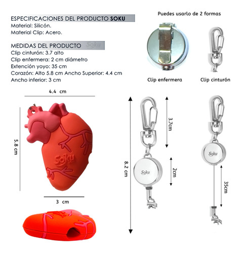 Soku Llavero Yoyo Rompea Ampolletas Corazón Enfermera