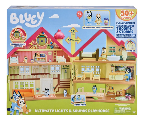 Casa De Juego Bluey Ultimate Lights & Sounds Con Figuras Color Crema