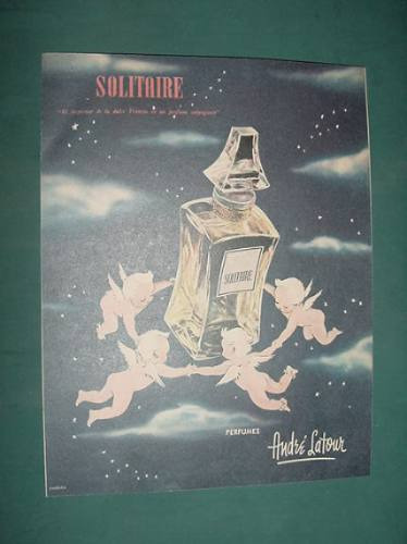 Publicidad Antigua Perfumes Solitaire Andre Latour Frasco