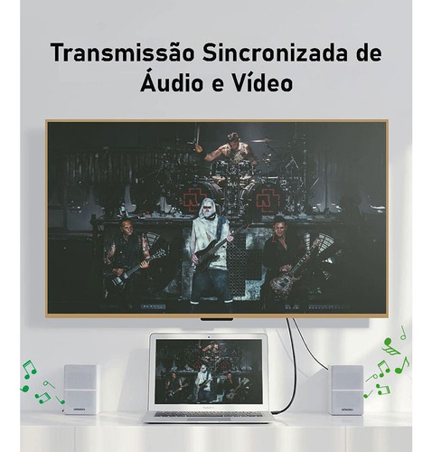 Cabo Vídeo Ugreen Mini Displayport P/hdmi 4k 1.5m Preto
