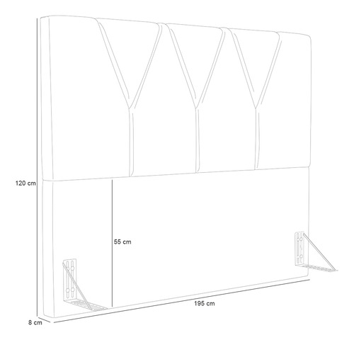 Cabeceira Cama Box Casal King 195cm Aurora Couríssimo Fendi