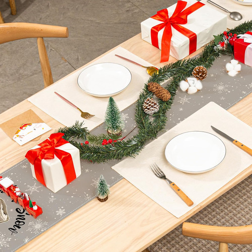 Anydesign Camino De Mesa De Navidad Con Diseño De Muñeco De