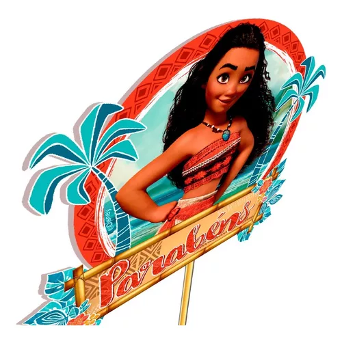 Topo - Topper - Decoração De Bolo E V A - Festa Moana