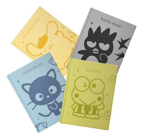 Pack 4 Libretas Mini Sanrio Cuaderno Badz Cat Kawaii Niñas