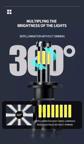 @ Faro Delantero Led De 8 Lados Y 360° 9007 H4 H13 H11 9004