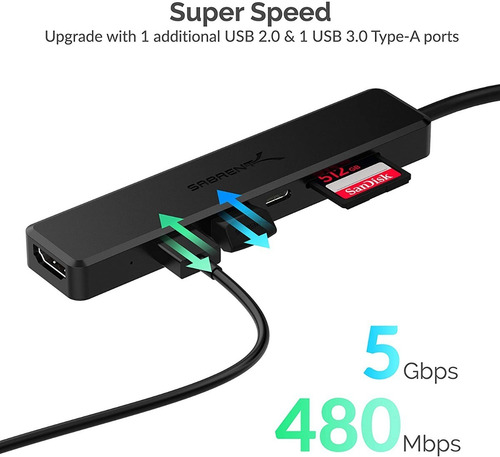 Imagen 2 de 8 de Hub Usb-c - 2 Port Usb - Hdmi 4k - Sd/msd - Pd - Pc / Mac