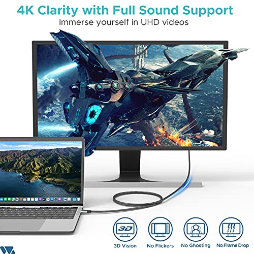 Cable Usb C A Hdmi De Warrky, 4 K, [10 Pies/3 M, Trenzado, A