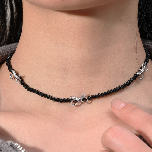 Collar Con Lazo De Perlas Para Mujer, Collar Largo Con Borla