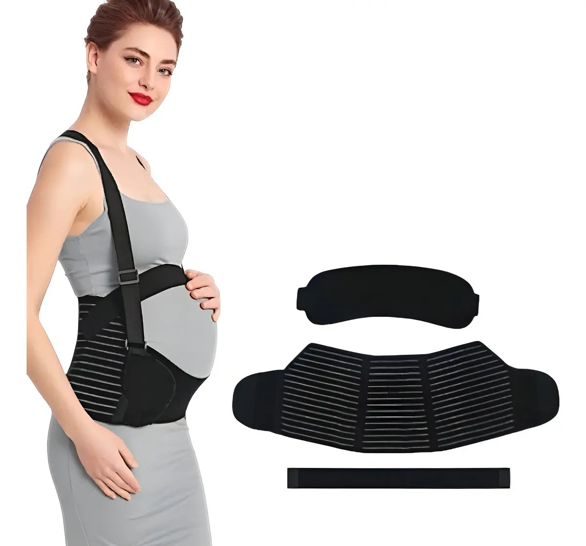 Cinta Para Gravida Apoio De Barriga De Gestante Faixa Alça Cor Preto Tamanho Xgg