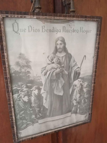 Antiguo Cuadro De  El Buen Pastor  