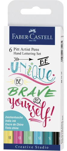 Marcadores Pitt Artist Lettering Pastel Set X 6 Faber Castel