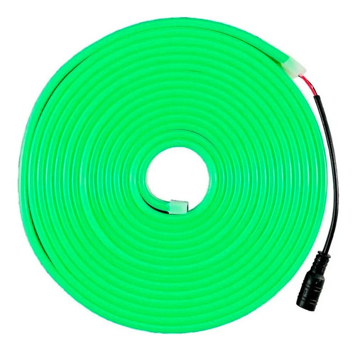 Tira De Neon A 12volts Con Adaptador A Corriente Elige Color Luz Verde