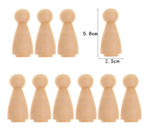 Muñecas De Madera En Blanco, Sin Acabado, Para Hacer Tú Mism