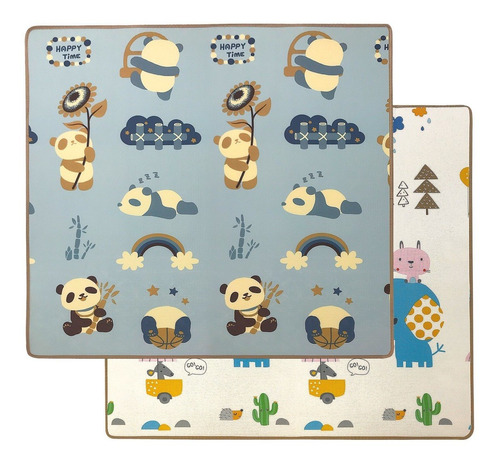 Piso Alfombra De Goma Doble Cara Play Mat Bebes 200 X 180 Cm