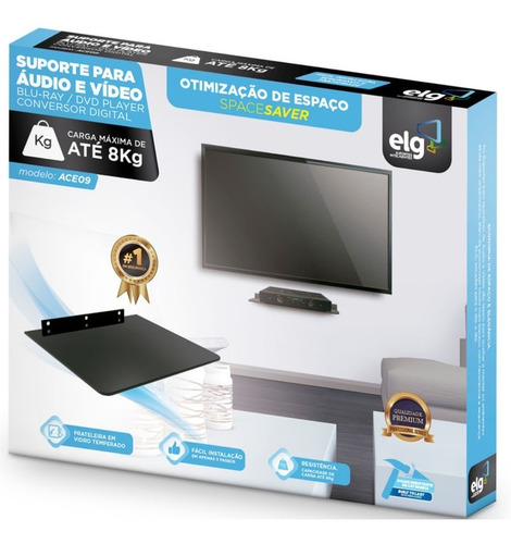 Imagem 5 de 10 de Suporte Vidro Parede Tv Cabo Modem Fibra Vivo Claro Tim Net