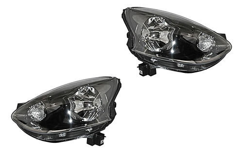 Par Faros Nissan March 2014-2015-2016-2017 Fondo Negro Tyc