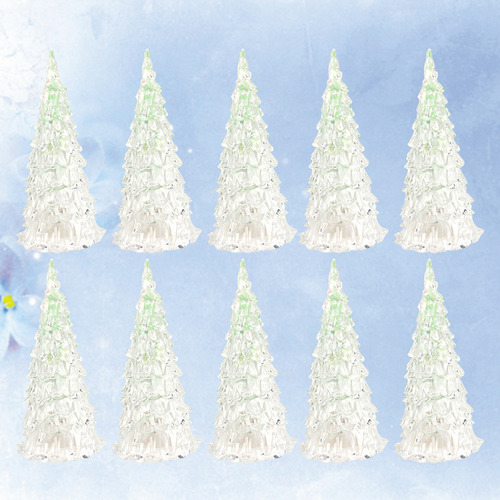 10pcs Colorful Led Color Changing Crystal Christmas Tree Sho