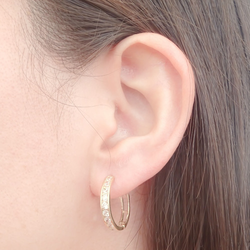 Amor Eterno - Arracadas / Aretes Huggies Dahlia Gde Oro 10k