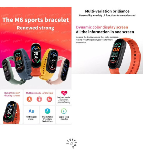 Imagen 4 de 10 de Smartband M6 Rosa Original Versión 2022