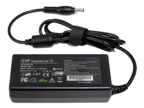 Cargador Monitor LG 12v, 5a, 60w,  5.5*2.5mm 