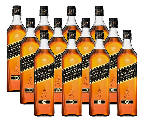 Whisky Johnnie Walker Black Label 750ml Pack 12 Piezas