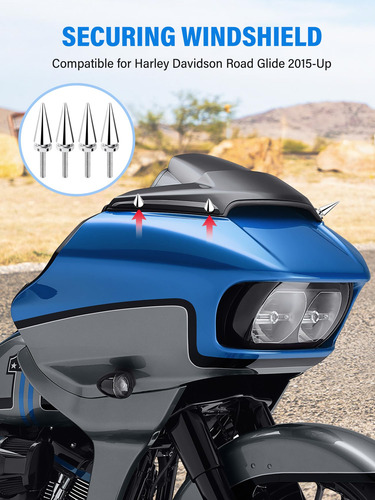 Tornillos Cromados Para Parabrisas Harley Davidson Road Glid