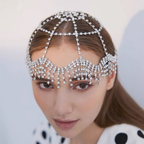 Para Cadena De Cabeza Para Gorro De Strass, Diadema, Diadema