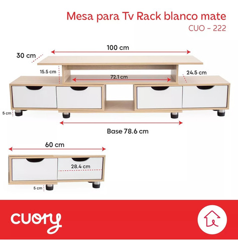 Mueble Mesa Para Tv Moderna Minimalista Resistente Ligero