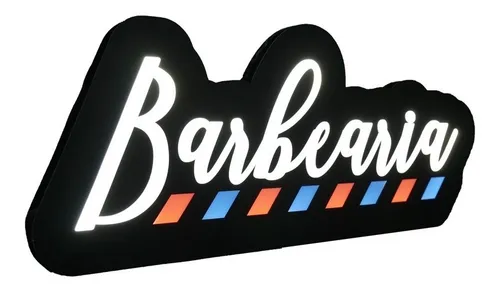 Letreiro Luminoso Barbearia Old School - Decoração Barbearia