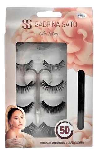 Kit De Cílios Postiço Sabrina Sato Com Tesoura E Pinça