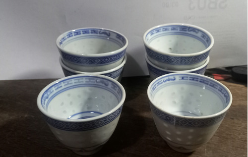 6 Mini Bowl Cuenco Arrocero Porcelana China  6,1cm Diam.