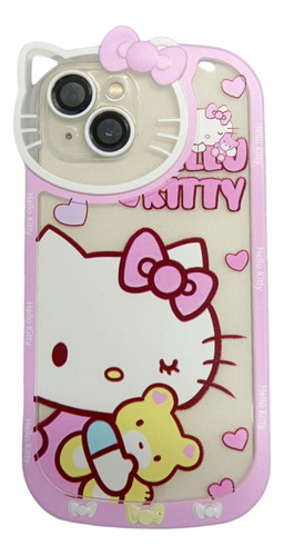 Carcasa Hello Kitty Con Relieve Flexible Para iPhone 13