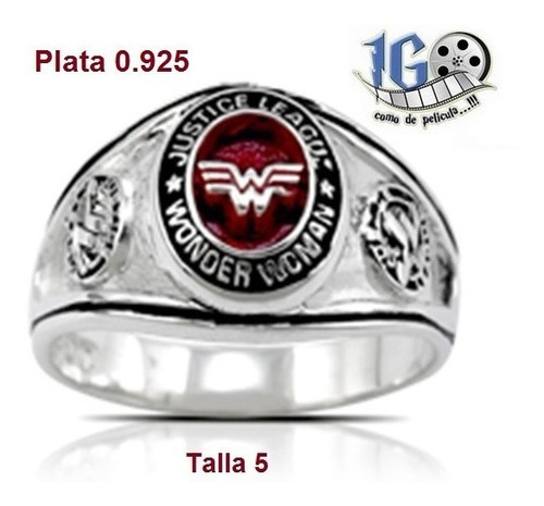 Anillo Wonder Woman Plata Mujer Maravilla Liga Justicia Igo