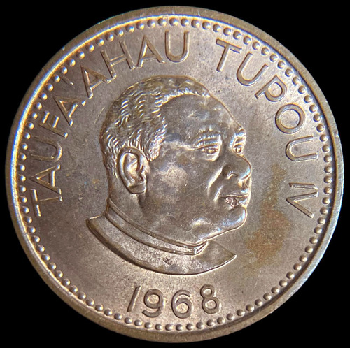 Tonga, 2 Seniti, 1968. Taufa 'ahau Iv. Sin Circular