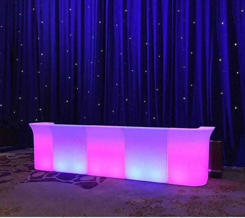 Imagen 5 de 9 de Alquiler Para Fiestas- Living Led- Hierro Y Madera- Puff Led