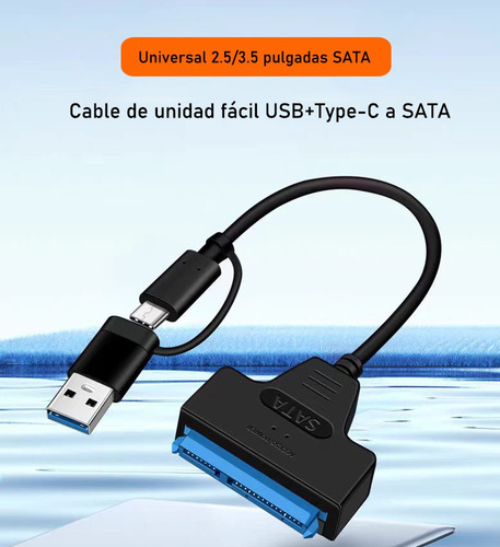 Cable Adaptador Usb 3.0 A Sata 3.5 Para Discos Duros Tipo C