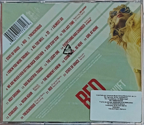 Taylor Swift - Red - 2 Cd 's Discos - Nuevo - Importado