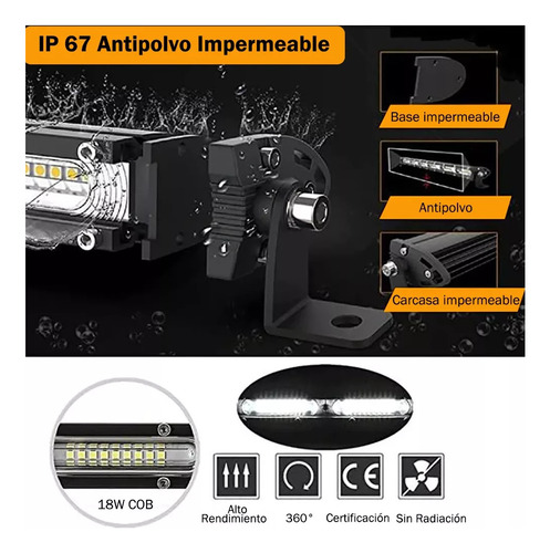 Par Luz Neblinero Led Del Automóvil Luz Auxiliar 7 Pulgadas