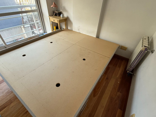 Cama 2 Plazas + Colchón 190*160 - 8 Cajones 2 Bauleras Gris Claro (Usado)