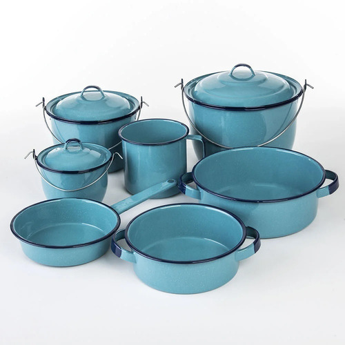 Imagen 4 de 10 de Batería De Cocina Popular 10 Piezas De Peltre Cinsa