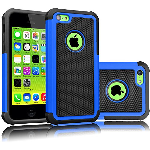 Funda Para iPhone 5c Azul/negro Delgada Duro Plastico Outer