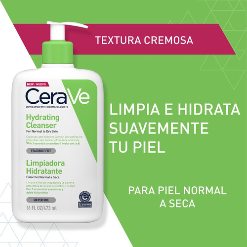 Limpiador Hidratante Cerave Piel Normal A Seca 473ml