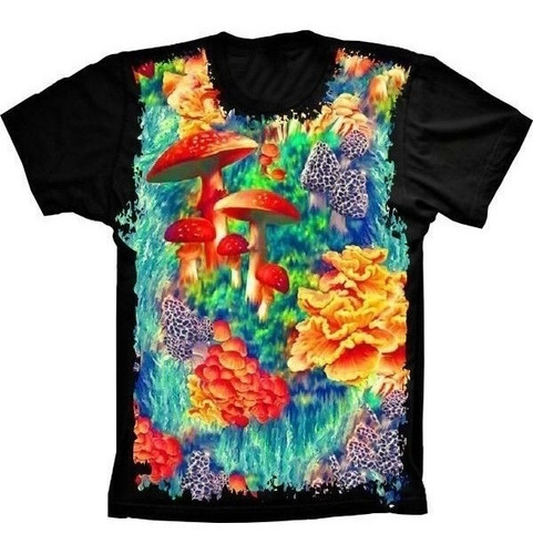 Camiseta Estilosa 3d Fullprint - Mushroom Ocean