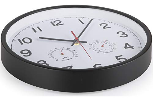 Reloj De Pared 12 Temperatura Humedad Silencioso