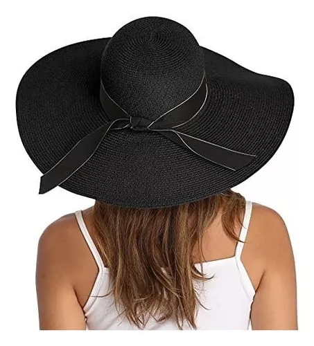 Lanzom - Sombrero Plegable de Paja para Hombre, Estilo Fedora
