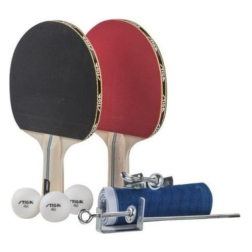 Set Paleta Ping Pong Tenis De Mesa Stiga Red Pelotitas Juego