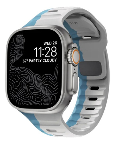 123smart pulseira de silicone esportiva mariner alta qualidade compativel com Apple Watch Ultra 1 E 2 49mm Iwatch 9 8 7 6 5 4 3 2 1 42mm 44mm 45mm 49mm azul com cinza