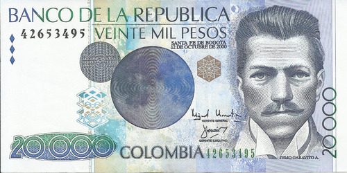 Colombia 20000 Pesos, 12 Octubre 2000