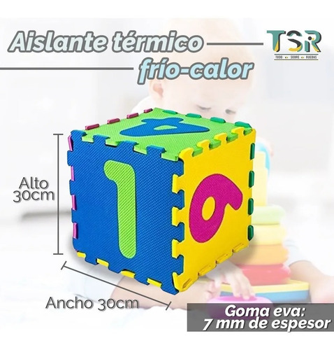 Imagen 2 de 4 de Piso Alfombra De Goma Eva 10 Piezas Bebes Proteccion