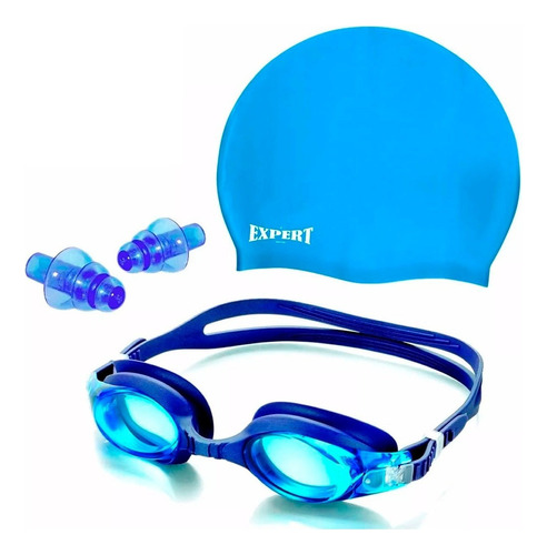 Set Natación Gorra Silicona+ Lente+ Tapones Niño Adul El Rey